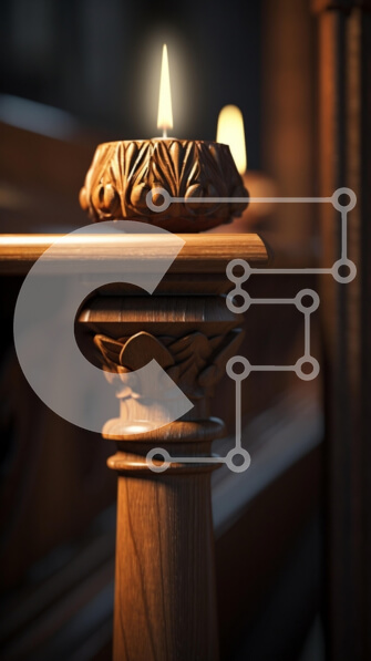 Intra Συλλεκτικό Ξύλινο Παζλ Plywood  4mm - Περίτεχνα σκαλιστή Ξύλινη Κηροπήγα με αναμμένο κερί Σε Ξύλινο Κουτί - Διαστάσεις Puzzle: 10x10 cm – 25 κομμάτια