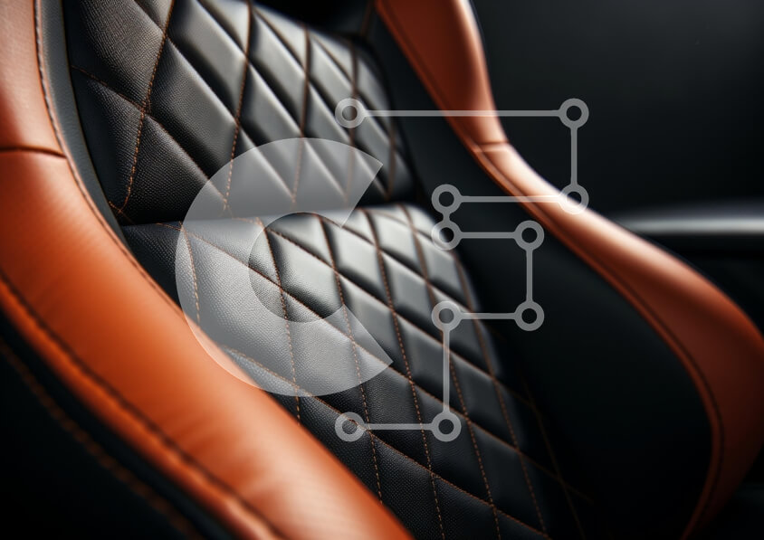 Intra Συλλεκτικό Ξύλινο Παζλ Plywood  4mm - Μοντέρνο κάθισμα αυτοκινήτου με διαμαντένιες ραφές Σε Ξύλινο Κουτί - Διαστάσεις Puzzle: 10x10 cm – 25 κομμάτια