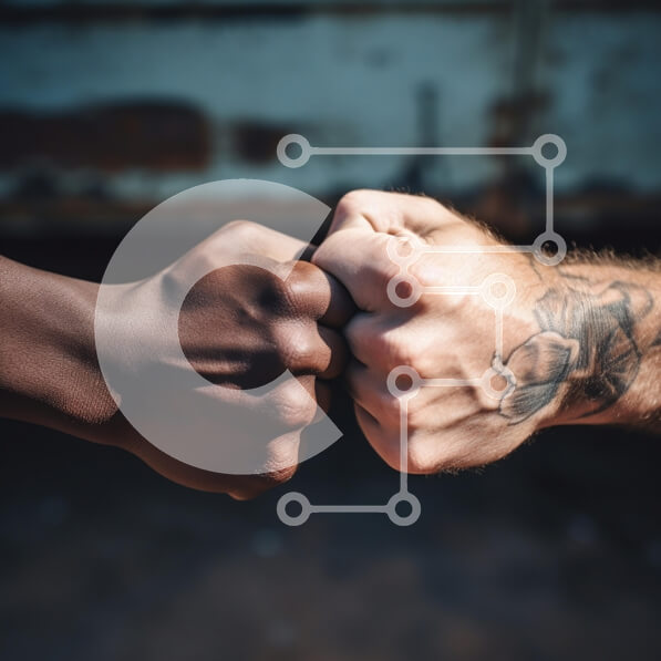 Intra Συλλεκτικό Ξύλινο Παζλ Plywood  4mm - Diverse Hands Fist Bumping Σε Ξύλινο Κουτί - Διαστάσεις Puzzle: 10x10 cm – 25 κομμάτια