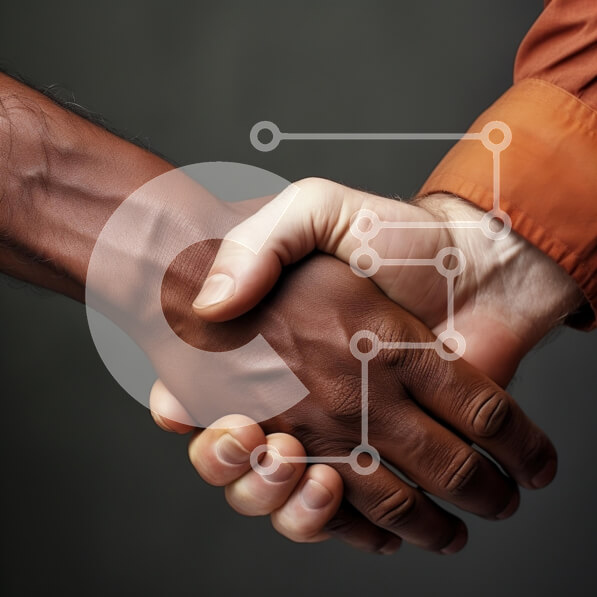 Intra Συλλεκτικό Ξύλινο Παζλ Plywood  4mm - Κοντινό πλάνο μιας χειραψίας που συμβολίζει την ενότητα και τη διαφορετικότητα Σε Ξύλινο Κουτί - Διαστάσεις Puzzle: 10x10 cm – 25 κομμάτια