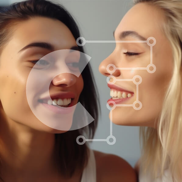 Σετ των 2 Intra Συλλεκτικό Ξύλινο Παζλ Plywood  4mm - Χαρούμενο πορτρέτο φιλίας δύο γυναικών Σε Ξύλινο Κουτί - Διαστάσεις: 10x10 cm – 25 κομμάτια