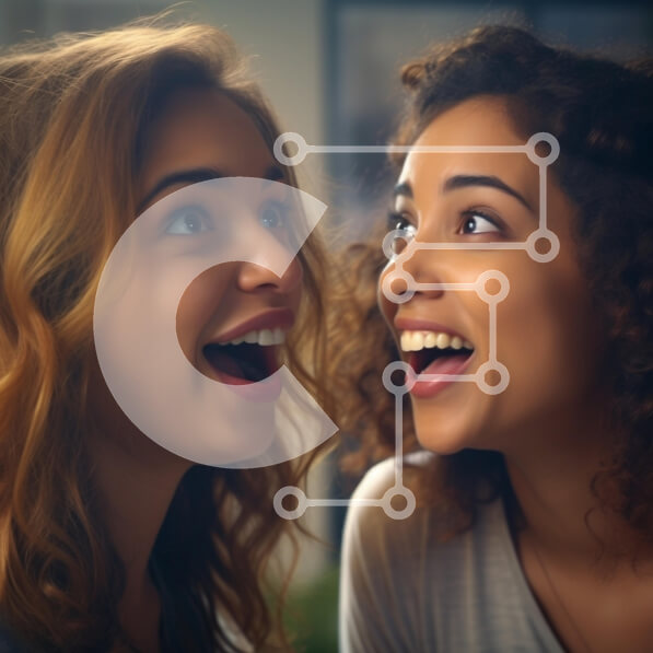 Intra Συλλεκτικό Ξύλινο Παζλ Plywood  4mm - Χαρούμενες γυναίκες που χαμογελούν μαζί Σε Ξύλινο Κουτί - Διαστάσεις Puzzle: 10x10 cm – 25 κομμάτια