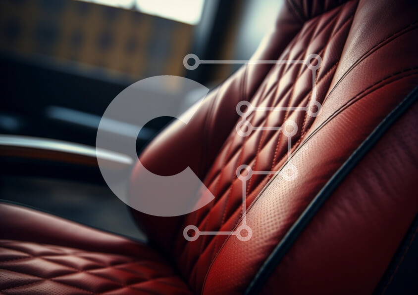 Intra Συλλεκτικό Ξύλινο Παζλ Plywood  4mm - Πολυτελής κόκκινη δερμάτινη καρέκλα γραφείου με σχέδιο διαμαντιών Σε Ξύλινο Κουτί - Διαστάσεις Puzzle: 10x10 cm – 25 κομμάτια