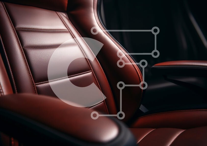 Intra Συλλεκτικό Ξύλινο Παζλ Plywood  4mm - Κοντινό πλάνο μιας πολυτελούς δερμάτινης καρέκλας Σε Ξύλινο Κουτί - Διαστάσεις Puzzle: 10x10 cm – 25 κομμάτια