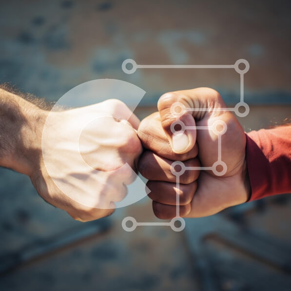 Intra Συλλεκτικό Ξύλινο Παζλ Plywood  4mm - Fist Bump που συμβολίζει την ενότητα Σε Ξύλινο Κουτί - Διαστάσεις Puzzle: 10x10 cm – 25 κομμάτια