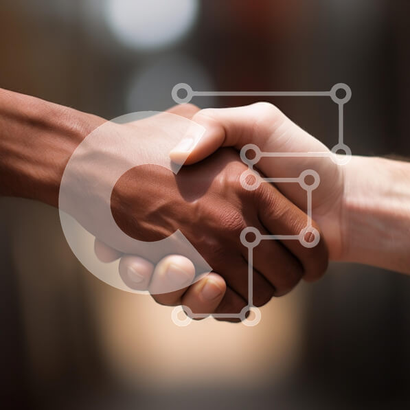 Intra Συλλεκτικό Ξύλινο Παζλ Plywood  4mm - Κοντινό πλάνο μιας χειραψίας μεταξύ δύο ατόμων Σε Ξύλινο Κουτί - Διαστάσεις Puzzle: 10x10 cm – 25 κομμάτια