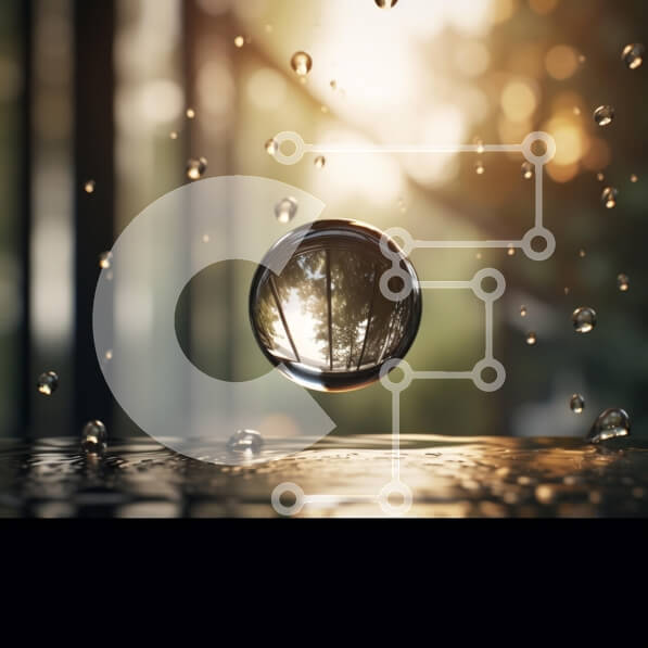 Intra Συλλεκτικό Ξύλινο Παζλ Plywood  4mm - Κρεμαστά σταγονίδια νερού που αντανακλούν τη φύση Σε Ξύλινο Κουτί - Διαστάσεις: 10x10 cm – 25 κομμάτια