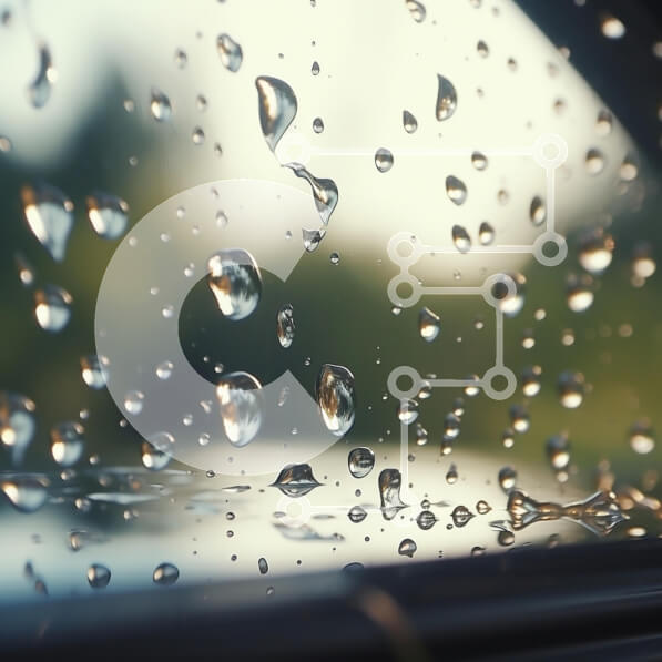 Intra Συλλεκτικό Ξύλινο Παζλ Plywood  4mm - Σταγόνες βροχής σε ένα παράθυρο Σε Ξύλινο Κουτί - Διαστάσεις Puzzle: 10x10 cm – 25 κομμάτια