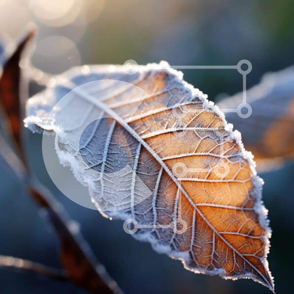 Intra Συλλεκτικό Ξύλινο Παζλ Plywood  4mm - Παγωμένο φύλλο στο χειμερινό φως Σε Ξύλινο Κουτί - Διαστάσεις: 10x10 cm – 25 κομμάτια