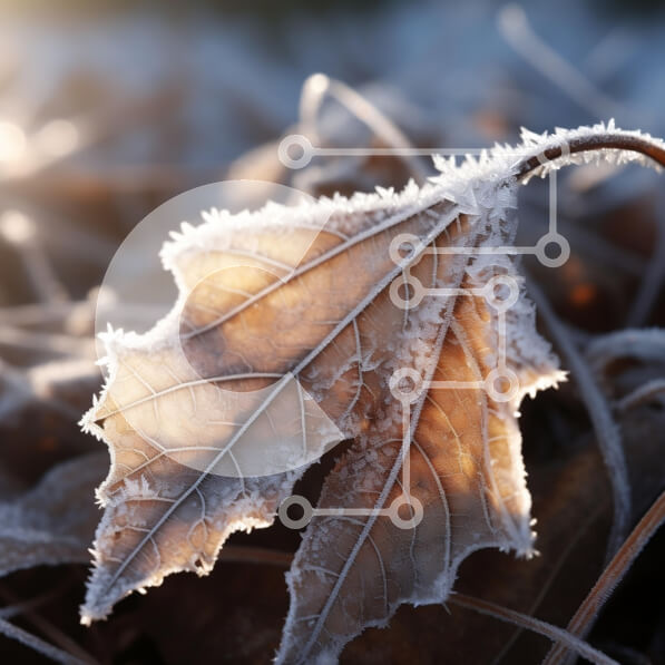 Intra Συλλεκτικό Ξύλινο Παζλ Plywood  4mm - Φύλλο καλυμμένο με παγετό στο χειμερινό τοπίο Σε Ξύλινο Κουτί - Διαστάσεις: 10x10 cm – 25 κομμάτια