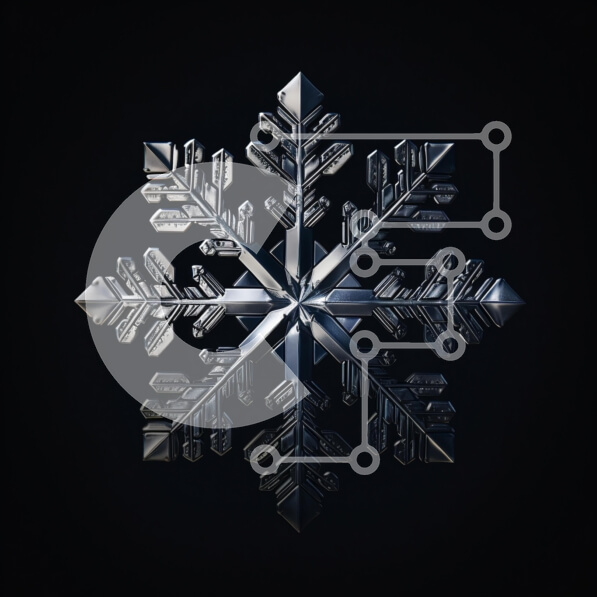 Intra Συλλεκτικό Ξύλινο Παζλ Plywood  4mm - Μεταλλικό σχέδιο νιφάδας χιονιού Σε Ξύλινο Κουτί - Διαστάσεις Puzzle: 10x10 cm – 25 κομμάτια