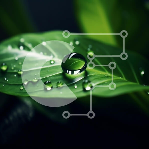 Intra Συλλεκτικό Ξύλινο Παζλ Plywood  4mm - Κοντινό πλάνο σταγονίδια νερού στα πράσινα φύλλα Σε Ξύλινο Κουτί - Διαστάσεις: 10x10 cm – 25 κομμάτια