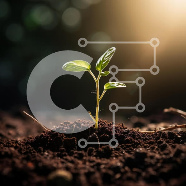 Intra Συλλεκτικό Ξύλινο Παζλ Plywood  4mm - Νεαρό φυτό που φυτρώνει από το έδαφος με το φως του ήλιου Σε Ξύλινο Κουτί - Διαστάσεις: 10x10 cm – 25 κομμάτια