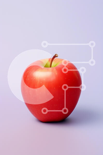 Σετ των 2 Intra Συλλεκτικό Ξύλινο Παζλ Plywood  4mm - Φρέσκο ​​κόκκινο μήλο σε μωβ φόντο Σε Ξύλινο Κουτί - Διαστάσεις: 10x10 cm – 25 κομμάτια