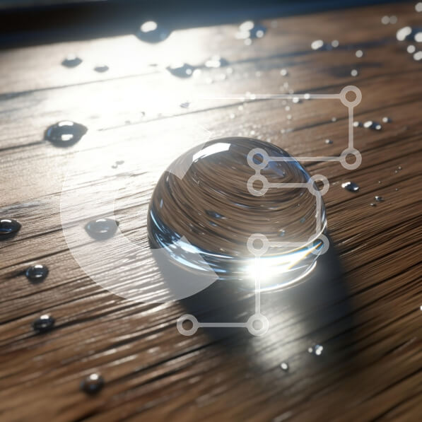 Intra Συλλεκτικό Ξύλινο Παζλ Plywood  4mm - Κοντινό πλάνο της σταγόνας νερού στο ξύλο Σε Ξύλινο Κουτί - Διαστάσεις Puzzle: 10x10 cm – 25 κομμάτια