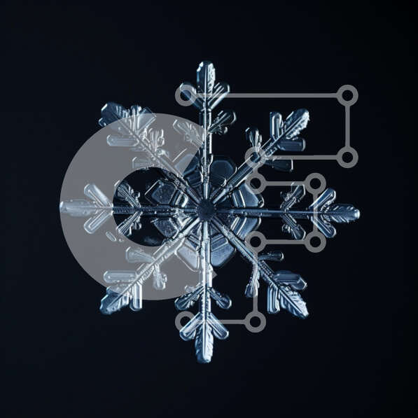 Intra Συλλεκτικό Ξύλινο Παζλ Plywood  4mm - Περίπλοκο κρύσταλλο πάγου σε σκούρο φόντο Σε Ξύλινο Κουτί - Διαστάσεις: 10x10 cm – 25 κομμάτια