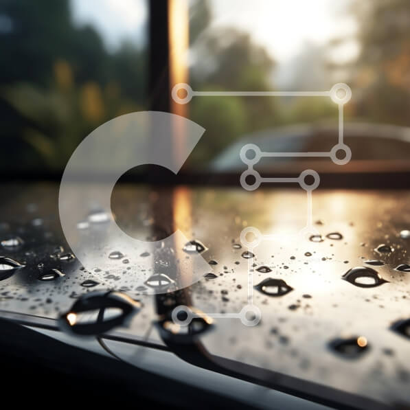 Intra Συλλεκτικό Ξύλινο Παζλ Plywood  4mm - Κοντινό πλάνο σταγονιδίων νερού σε μια επιφάνεια στο φυσικό φως Σε Ξύλινο Κουτί - Διαστάσεις: 10x10 cm – 25 κομμάτια