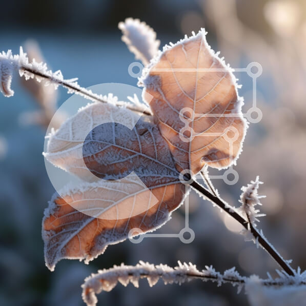 Intra Συλλεκτικό Ξύλινο Παζλ Plywood  4mm - Φύλλα καλυμμένα με παγετό στο χειμερινό φως Σε Ξύλινο Κουτί - Διαστάσεις: 10x10 cm – 25 κομμάτια