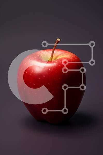 Σετ των 2 Intra Συλλεκτικό Ξύλινο Παζλ Plywood  4mm - Γυαλιστερό κόκκινο μήλο σε σκούρο φόντο Σε Ξύλινο Κουτί - Διαστάσεις: 10x10 cm – 25 κομμάτια