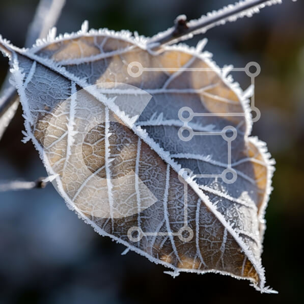 Intra Συλλεκτικό Ξύλινο Παζλ Plywood  4mm - Φύλλα καλυμμένα με παγετό στο φως του ήλιου του χειμώνα Σε Ξύλινο Κουτί - Διαστάσεις: 10x10 cm – 25 κομμάτια