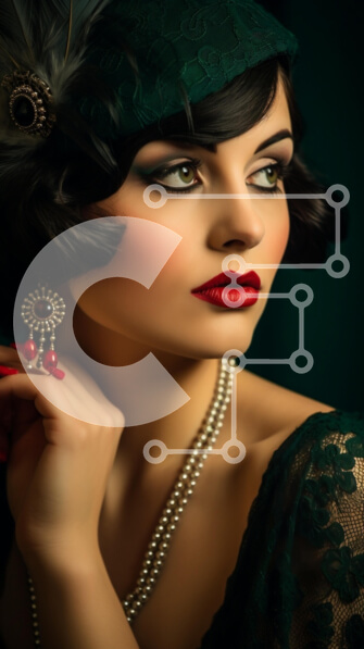 Intra Συλλεκτικό Ξύλινο Παζλ Plywood  4mm - Λαμπερή vintage γυναίκα Σε Ξύλινο Κουτί - Διαστάσεις Puzzle: 10x10 cm – 25 κομμάτια