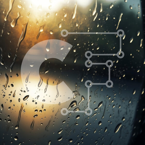 Intra Συλλεκτικό Ξύλινο Παζλ Plywood  4mm - Σταγόνες βροχής σε γυαλί με ζεστό φως Σε Ξύλινο Κουτί - Διαστάσεις Puzzle: 10x10 cm – 25 κομμάτια