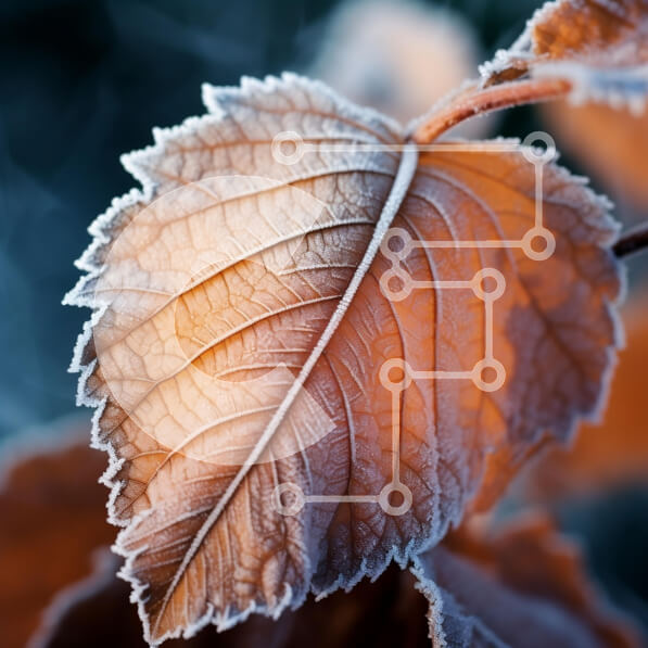 Intra Συλλεκτικό Ξύλινο Παζλ Plywood  4mm - Close-up παγωμένο φύλλο Σε Ξύλινο Κουτί - Διαστάσεις: 10x10 cm – 25 κομμάτια