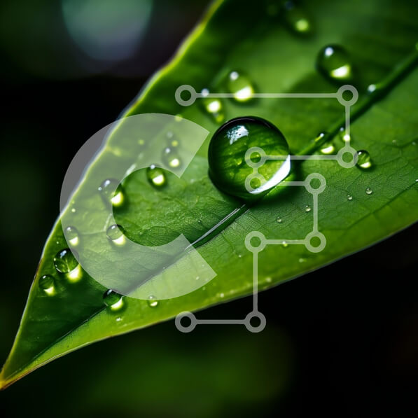 Intra Συλλεκτικό Ξύλινο Παζλ Plywood  4mm - Κοντινό πλάνο ενός φύλλου με σταγονίδια νερού Σε Ξύλινο Κουτί - Διαστάσεις: 10x10 cm – 25 κομμάτια