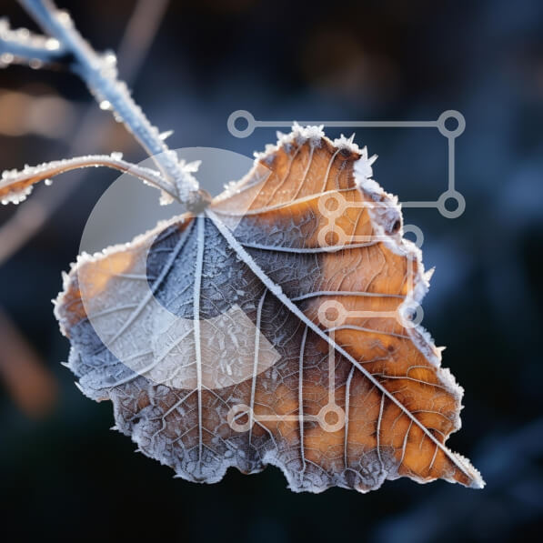 Intra Συλλεκτικό Ξύλινο Παζλ Plywood  4mm - Φύλλο καλυμμένο με παγετό σε ένα κλαδί Σε Ξύλινο Κουτί - Διαστάσεις: 10x10 cm – 25 κομμάτια