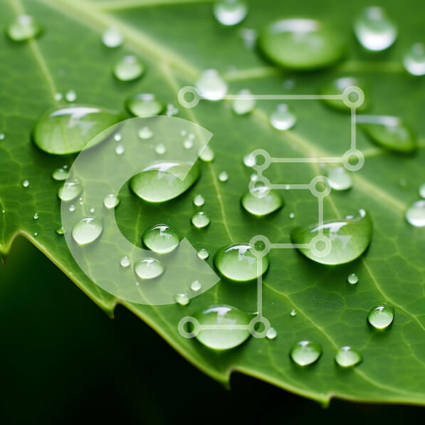 Intra Συλλεκτικό Ξύλινο Παζλ Plywood  4mm - Κοντινό πλάνο σταγονίδια νερού σε ένα πράσινο φύλλο Σε Ξύλινο Κουτί - Διαστάσεις: 10x10 cm – 25 κομμάτια