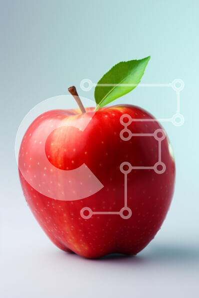 Σετ των 2 Intra Συλλεκτικό Ξύλινο Παζλ Plywood  4mm - Φρέσκο ​​κόκκινο μήλο με φύλλο Σε Ξύλινο Κουτί - Διαστάσεις: 10x10 cm – 25 κομμάτια