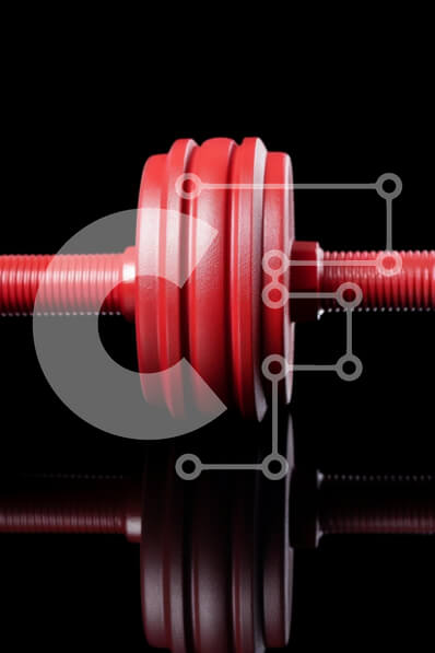 Intra Συλλεκτικό Ξύλινο Παζλ Plywood  4mm - Κόκκινο βάρος αλτήρων σε μαύρο φόντο Σε Ξύλινο Κουτί - Διαστάσεις Puzzle: 10x10 cm – 25 κομμάτια