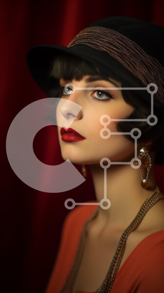 Intra Συλλεκτικό Ξύλινο Παζλ Plywood  4mm - Κομψή γυναίκα σε vintage μόδα Σε Ξύλινο Κουτί - Διαστάσεις Puzzle: 10x10 cm – 25 κομμάτια