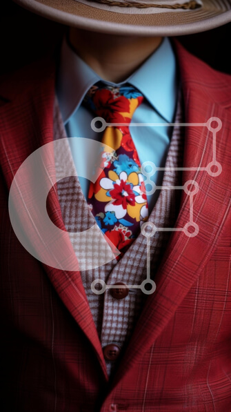 Intra Συλλεκτικό Ξύλινο Παζλ Plywood  4mm - Κομψή στολή με φλοράλ γραβάτα Σε Ξύλινο Κουτί - Διαστάσεις Puzzle: 10x10 cm – 25 κομμάτια