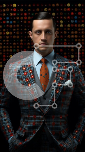 Intra Συλλεκτικό Ξύλινο Παζλ Plywood  4mm - Μοντέρνος άνδρας με κοστούμι παγιέτα Σε Ξύλινο Κουτί - Διαστάσεις Puzzle: 10x10 cm – 25 κομμάτια