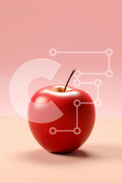 Σετ των 2 Intra Συλλεκτικό Ξύλινο Παζλ Plywood  4mm - Κόκκινο μήλο σε ροζ φόντο Σε Ξύλινο Κουτί - Διαστάσεις: 10x10 cm – 25 κομμάτια