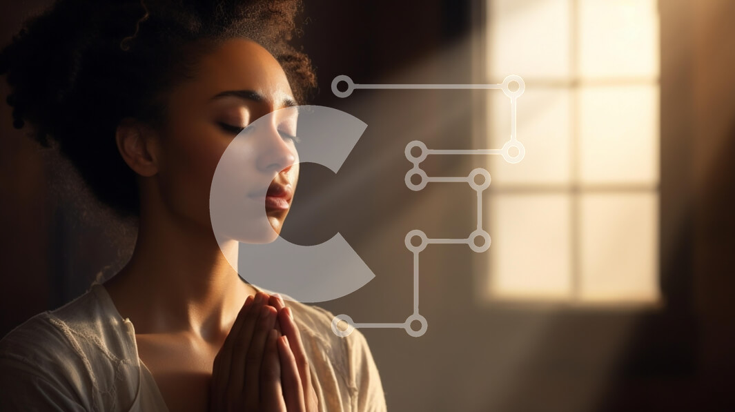 Intra Συλλεκτικό Ξύλινο Παζλ Plywood  4mm - Γυναίκα που προσεύχεται σε γαλήνιο φως Σε Ξύλινο Κουτί - Διαστάσεις Puzzle: 10x10 cm – 25 κομμάτια