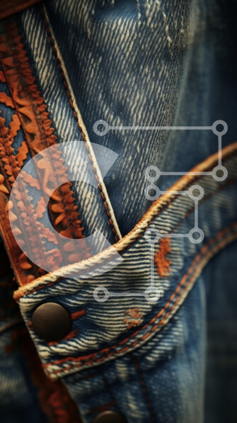 Intra Συλλεκτικό Ξύλινο Παζλ Plywood  4mm - Κοντινό πλάνο από ύφασμα τζιν με δερμάτινες λεπτομέρειες Σε Ξύλινο Κουτί - Διαστάσεις Puzzle: 10x10 cm – 25 κομμάτια