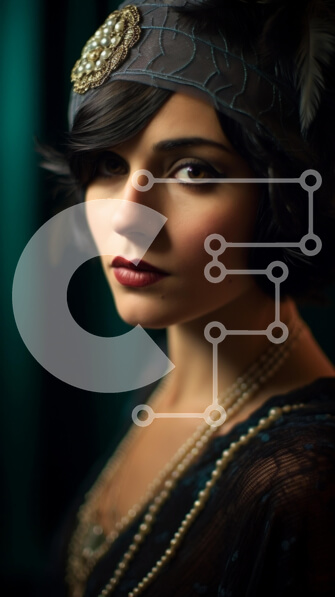 Intra Συλλεκτικό Ξύλινο Παζλ Plywood  4mm - Κομψή γυναίκα σε στυλ Vintage Σε Ξύλινο Κουτί - Διαστάσεις Puzzle: 10x10 cm – 25 κομμάτια