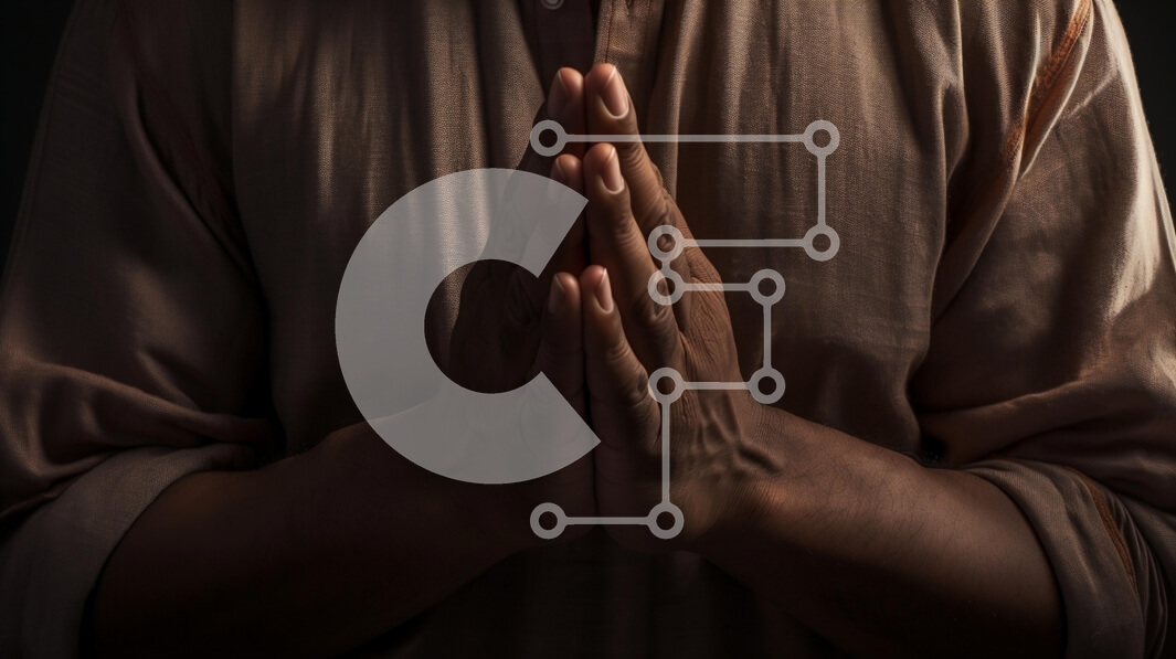 Intra Συλλεκτικό Ξύλινο Παζλ Plywood  4mm - Τα χέρια προσευχής σε σκοτεινό φόντο Σε Ξύλινο Κουτί - Διαστάσεις Puzzle: 10x10 cm – 25 κομμάτια