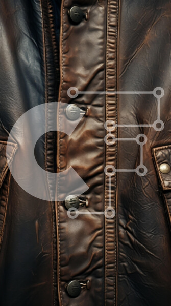 Intra Συλλεκτικό Ξύλινο Παζλ Plywood  4mm - Κοντινό πλάνο καφέ δερμάτινο μπουφάν Σε Ξύλινο Κουτί - Διαστάσεις Puzzle: 10x10 cm – 25 κομμάτια