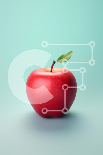 Σετ των 2 Intra Συλλεκτικό Ξύλινο Παζλ Plywood  4mm - Φρέσκο ​​κόκκινο μήλο σε πράσινο φόντο μέντας Σε Ξύλινο Κουτί - Διαστάσεις: 10x10 cm – 25 κομμάτια