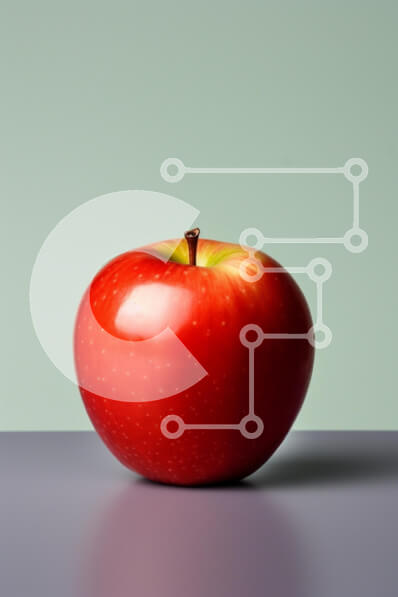 Σετ των 2 Intra Συλλεκτικό Ξύλινο Παζλ Plywood  4mm - Φρέσκο ​​κόκκινο μήλο σε πράσινο φόντο Σε Ξύλινο Κουτί - Διαστάσεις: 10x10 cm – 25 κομμάτια