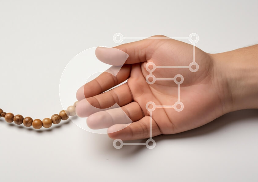 Intra Συλλεκτικό Ξύλινο Παζλ Plywood  4mm - Απλώστε το χέρι δίπλα σε ξύλινες χάντρες Σε Ξύλινο Κουτί - Διαστάσεις: 10x10 cm – 25 κομμάτια