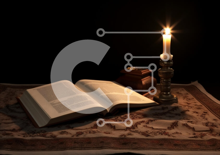 Intra Συλλεκτικό Ξύλινο Παζλ Plywood  4mm - Ανοιχτό Βιβλίο και Σκηνή υπό το φως των κεριών Σε Ξύλινο Κουτί - Διαστάσεις: 10x10 cm – 25 κομμάτια