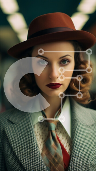 Intra Συλλεκτικό Ξύλινο Παζλ Plywood  4mm - Vintage γυναίκα στην κλασική μόδα Σε Ξύλινο Κουτί - Διαστάσεις Puzzle: 10x10 cm – 25 κομμάτια