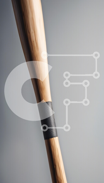 Intra Συλλεκτικό Ξύλινο Παζλ Plywood  4mm - Κοντινό πλάνο ενός ξύλινου ρόπαλου του μπέιζμπολ Σε Ξύλινο Κουτί - Διαστάσεις: 10x10 cm – 25 κομμάτια