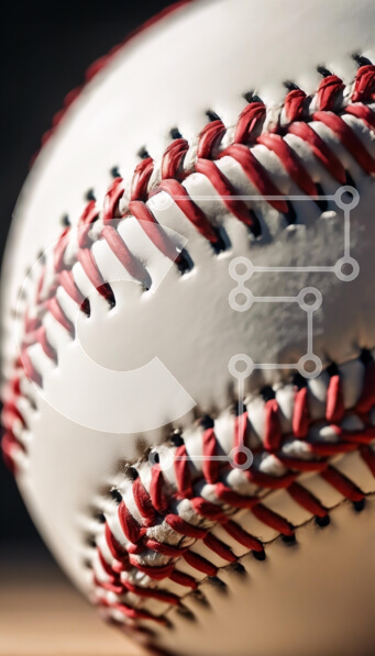 Intra Συλλεκτικό Ξύλινο Παζλ Plywood  4mm - Κοντινή όψη ενός μπέιζμπολ με κόκκινες βελονιές Σε Ξύλινο Κουτί - Διαστάσεις Puzzle: 10x10 cm – 25 κομμάτια