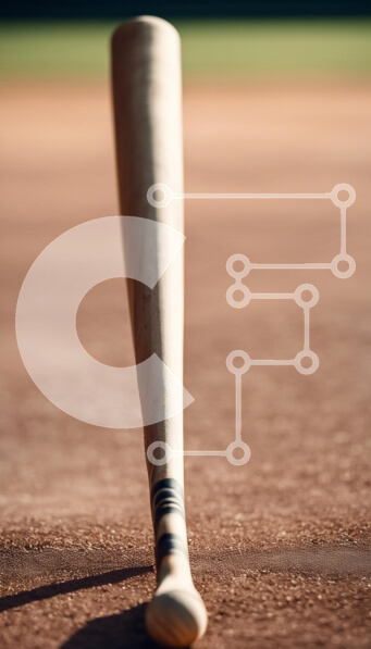 Intra Συλλεκτικό Ξύλινο Παζλ Plywood  4mm - Κοντινό πλάνο ενός ξύλινου ρόπαλου του μπέιζμπολ σε ένα γήπεδο του μπέιζμπολ Σε Ξύλινο Κουτί - Διαστάσεις Puzzle: 10x10 cm – 25 κομμάτια