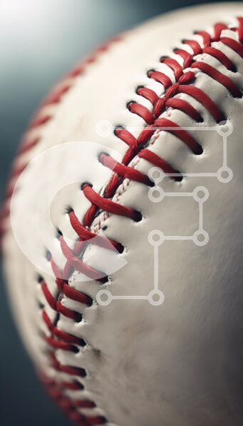 Intra Συλλεκτικό Ξύλινο Παζλ Plywood  4mm - Κοντινό πλάνο ενός μπέιζμπολ με κόκκινες ραφές Σε Ξύλινο Κουτί - Διαστάσεις Puzzle: 10x10 cm – 25 κομμάτια